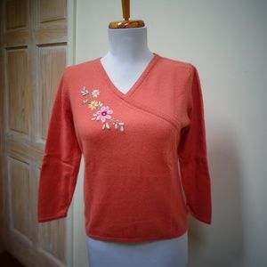 VTG HUGO BUSCATI TANGERINE CASHMERE SWEATER SIZE S